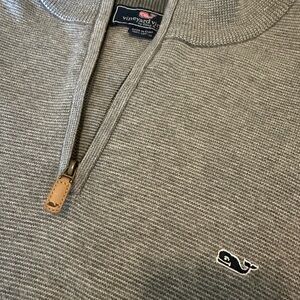 Vineyard Vines Gray Quarter-Zip Sweater